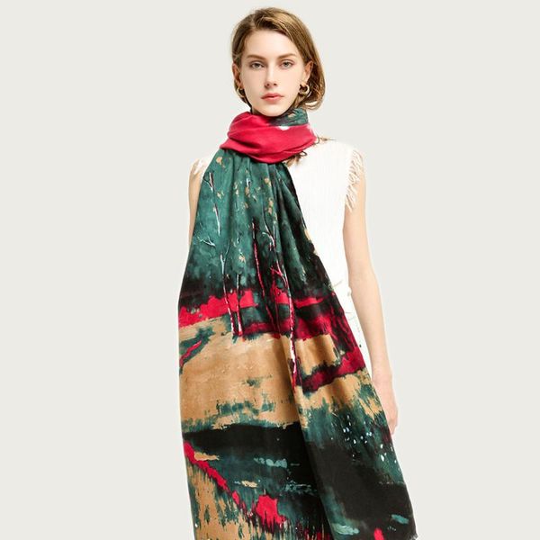 

unique warm hijab scarf for women bright large shawl stole female print foulard [6782] scarves, Blue;gray