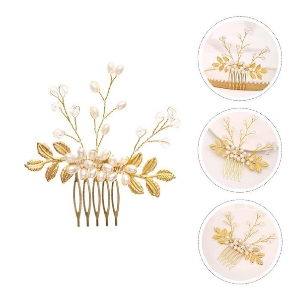 

hair brushes pearl wedding comb hand-woven bridal ornament accessories, Silver