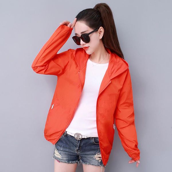 

women's jackets 2021 autumn summer women long sleeve casual thin sun protection coats female hooded windbreaker outerwear m208, Black;brown