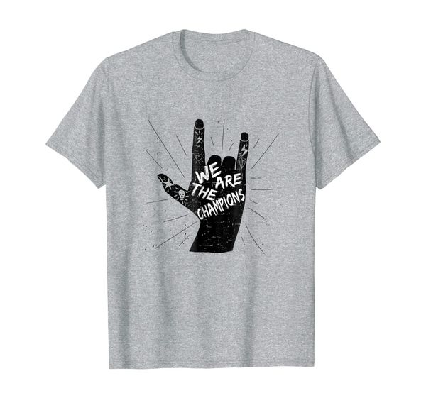 

we are the champions love hand sign t-shirt, White;black