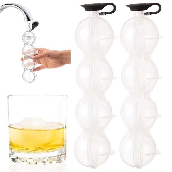 

4-cavity ice ball trays molds diy hockey for whiskey cocktail beer bar kitchen tool baking moulds