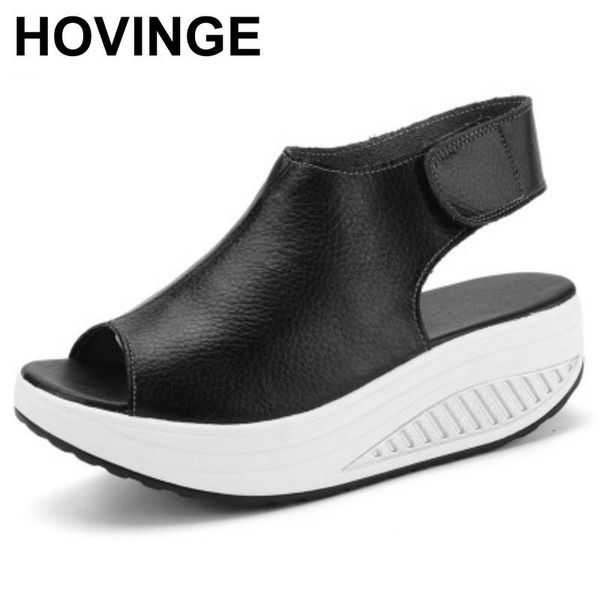 

dress shoes hovinge women sandals leather summer flip flops 2021 flat gladiator sandalias mujer 328w, Black