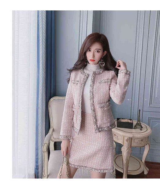 

two piece dress zawfl - women's tassel tweed jacket, designer beaded skirt set, walkway, autumn and winter, 2-piece set, White