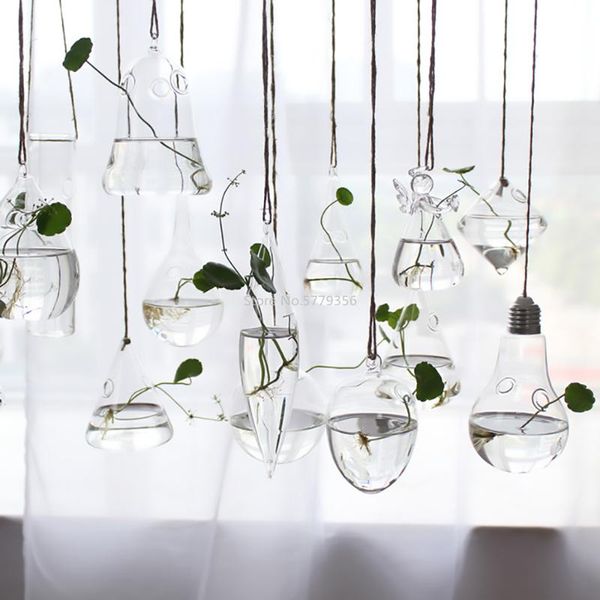

vases 1pcs hanging vase glass flower terrarium fish tank aquarium container planter pots garden home wedding decor