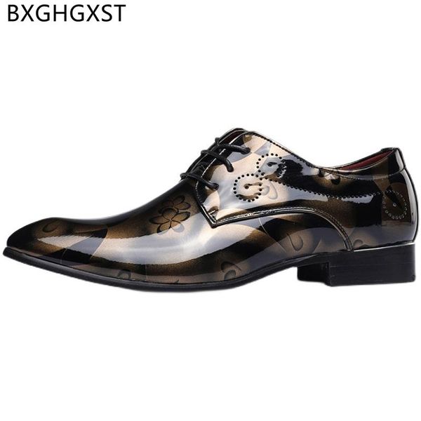 

patent leather formal shoes men business suit oxford for office 2021 dress wedding chaussures, Black