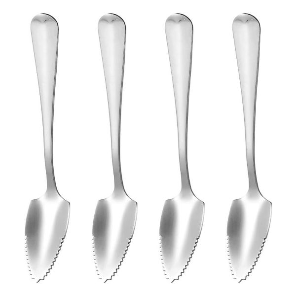 

spoons onzon 4pcs stainless steel grapefruit serrated watermelon dessert spoon set