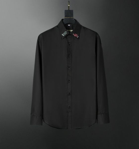 

a variety of long sleeve shirts for men's casual plaid striped plain print size -3xl#hsc19, White;black