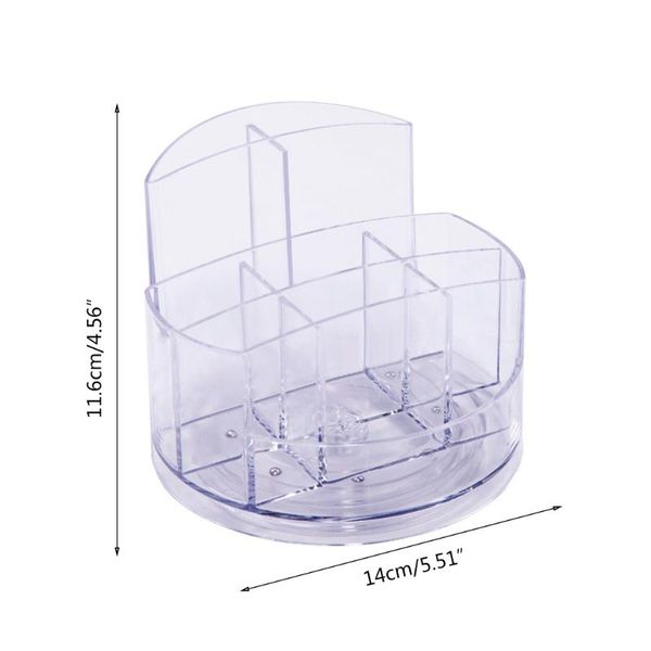 

pencil bags acrylic pen holder rotatable clear organizer multi-grid deskstationery caddy for office school home w3jd