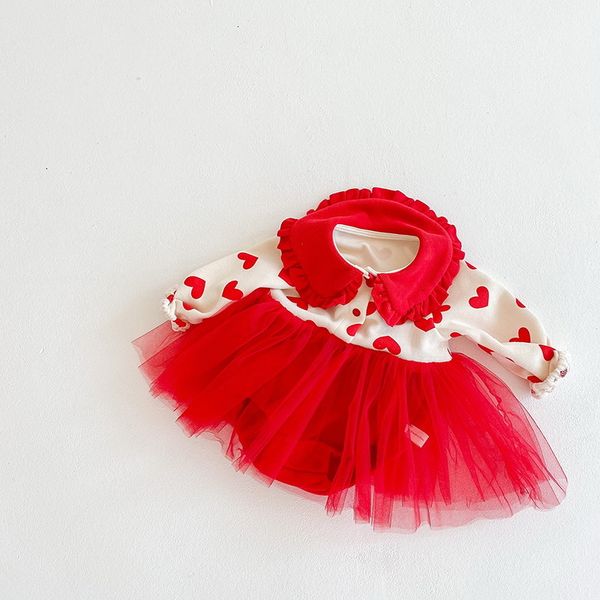 

clothing sets spring valentine day baby girls 2-piece love heart long sleevele jumpsuit + cardigan coat cute outfits e6076 xf7r, White