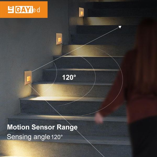 

wall lamps square recessed lamp led stair light motion sensor footlight step ac85-265v corridor lighting sconce indoor