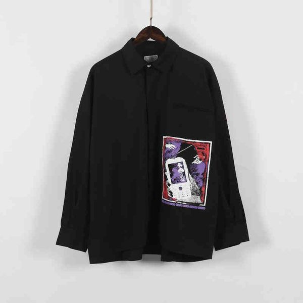 

22ss vintage long sleeves 100% cotton eu size cavempt shirt men women punk spirng autumn wholesale clothes stranger things, White;black