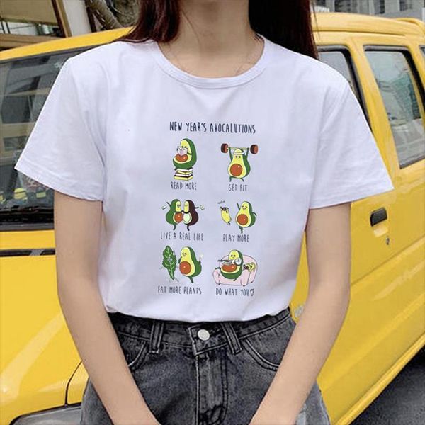 

ladies avocado cartoon cute and mens t shirts womens women summer fashion female harajuku tee kawaii femme, White;black