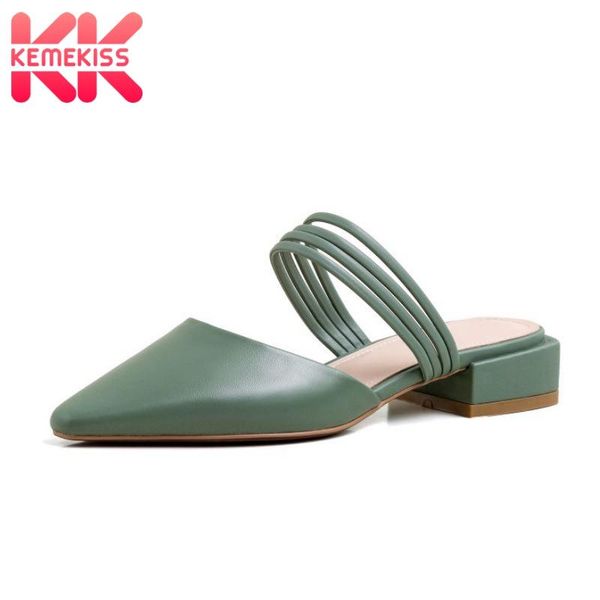 

kemekiss women sandals real leather thick heel summer shoes fashion comfortable vacation woman footwear size 33-40, Black