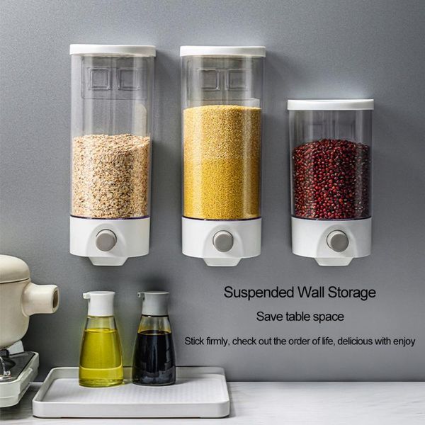 

storage bottles & jars box kitchen wall-mounted tank plastic container airtight