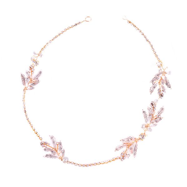 

exquisite crystal headband headdress wedding dress accessories, Golden;white