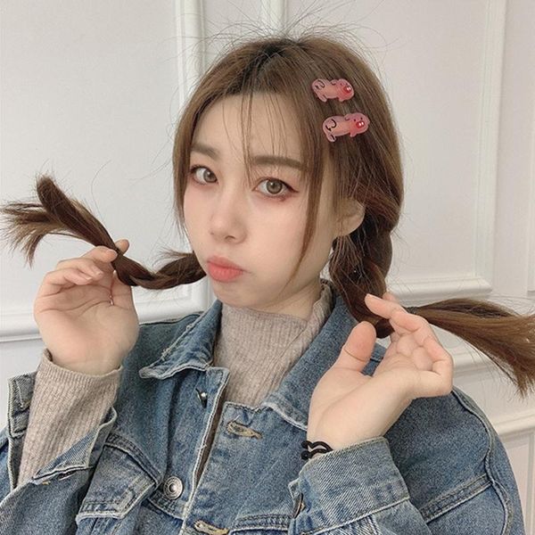 

pc children cute cartoon animals ornament hair clips girls lovely barrettes hairpins kids accessories candy-colored resin, Slivery;white