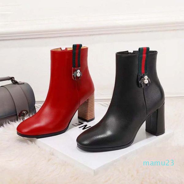 

quality fashion leather star women boots martin short autumn winter ankle exquisite woman shoes cowboy booties bagshoe1978 08, Black