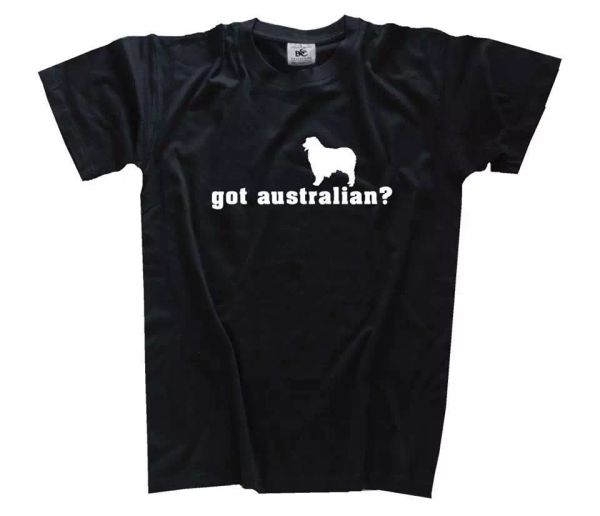 

ha ottenuto australian shepherd t-shirt s-xxxl, White;black