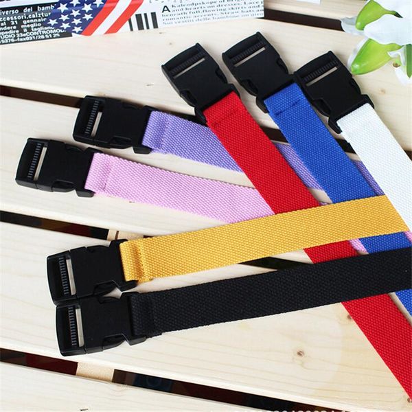 

belts 116cm adjustable all-match belt girls boys korean style canvas harajuku buckle solid color long cinturon mujer, Black;brown