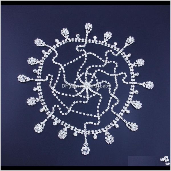 

anklets delivery 2021 glaming head chain wedding jewelry bridal drop vintage bling crystal rhinestone headband for women hair accessories 4s, Red;blue