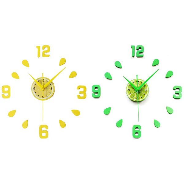 

wall clocks green design sticker eva 60cm clock colour big large decorative 3d diy for kitchen children room