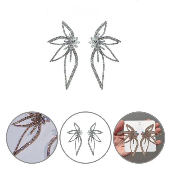 

stud women earrings large fashion flower design western style statement, Golden;silver