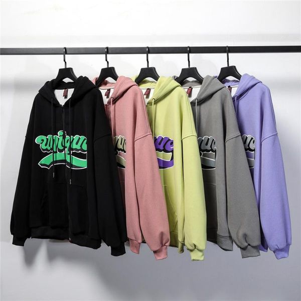

men's hoodies & sweatshirts with zipper digital letters printed pockets sweatshirt harajuku oversized cotton casual streetwear men clot, Black