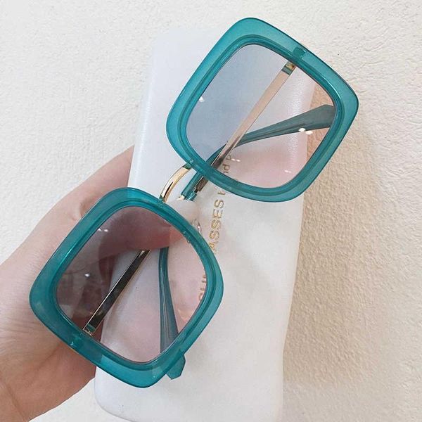 

sunglasses fashion vintage light metals square for women luxury blue sunglasses female gradient shades leopard un400, White;black