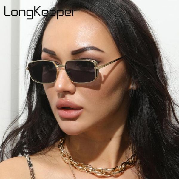 

sunglasses retro small rectangle women men designer luxury punk glasses vintage metal frame ladies oculos feminino, White;black