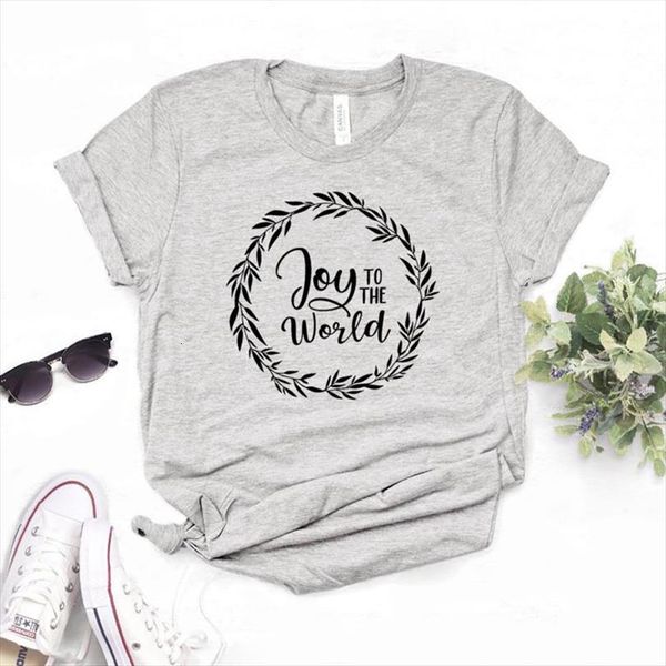 

joy to the world print mens t shirt and women cotton casual funny for lady yong girl 6 color, White;black