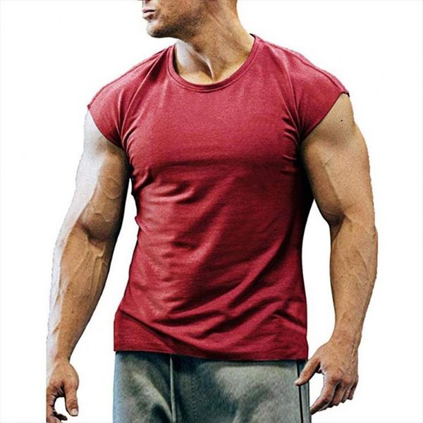 

men vest streetwear solid color breathable summer male sweatshirt fashion o neck sleeveless fitness sports tanks, White;black