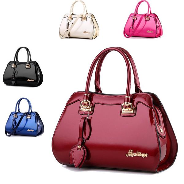 

shoulder bags fashion patent leather handbag bright atmospheric luxury large capacity one-shoulder messenger