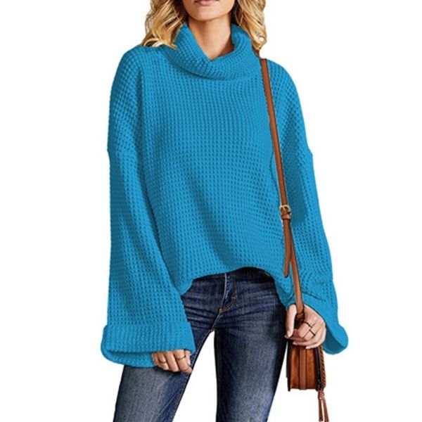 

fashion sweater autumn and winter 2021 high neck loose women's t-shirt, White;black