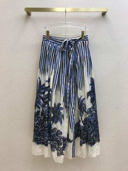 

skirts spring/summer 2021 women's holiday style striped animal print with pleated long overskirt, Black