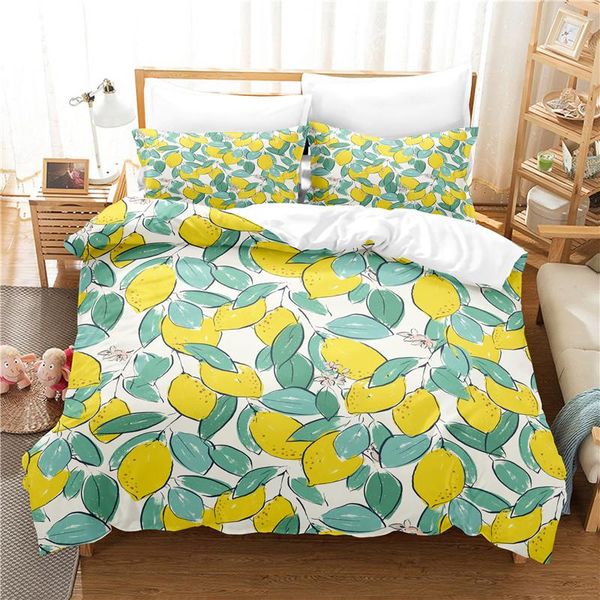 

bedding sets cartoon fruit set duvet cover 3d digital printing bed linen  size fashion design