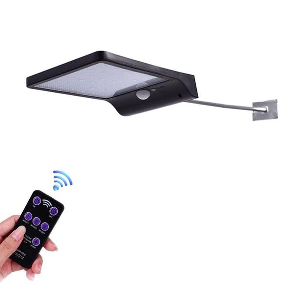 

upgraded 48 leds solar light color adjustable with controller three modes waterproof lamp lights for outdoor garden wall stree bike