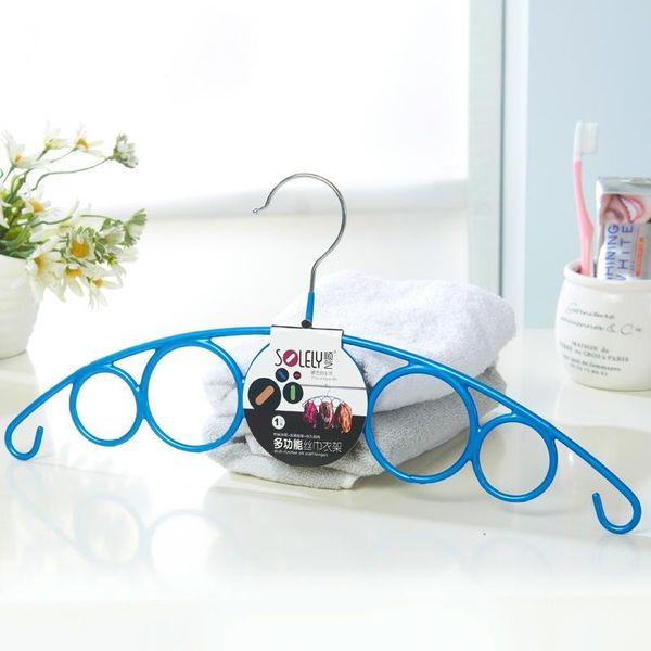 

hangers & racks 4 pcs/lot 42cm multifunction clothes rack plastic scarf with 5 loops for scarves ties belts hanging space saving