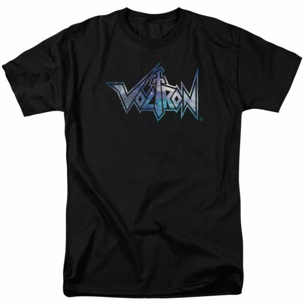 

voltron space logo t shirt mens licensed cartoon merchandise black, White;black