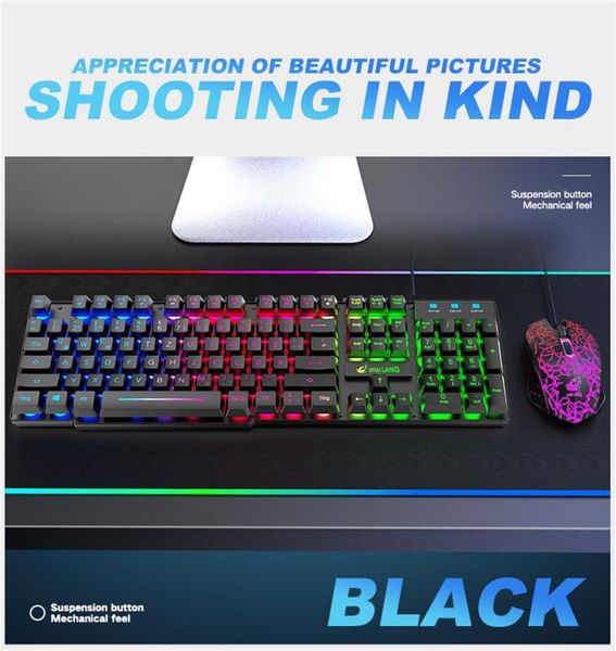 

rainbow backlight usb ergonomic gaming keyboard and mouse set for pc lapwith adjustable lighting#g30 replacement keyboards