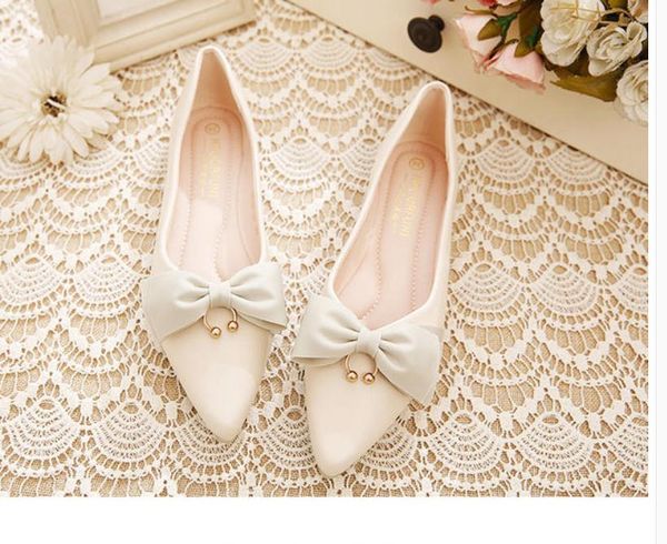 

women's shoes spring and autumn flat bottom pointed end @86322, Black