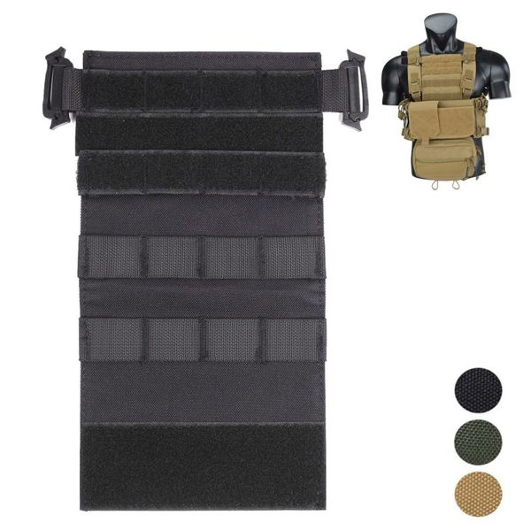 

hunting jackets tactical vest chest platform military molle modular panel for 3 4 quick release plate accessories, Camo;black