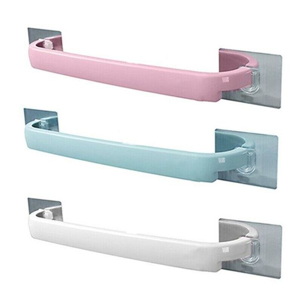 

towel racks self adhesive bathroom wall mounted shelf bar rack punch-storage