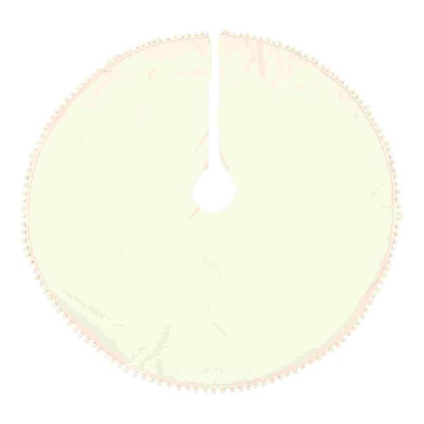 

Christmas Decorations Tree Skirt Decor Festival Round Shape Apron With Pom