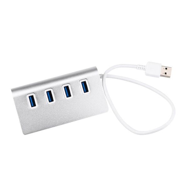 

hubs usb 3.0 4-port multi hub splitter aluminum adapter speed for pc lapmac silver
