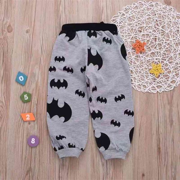 

boys' grey bat printed cotton leggings, White