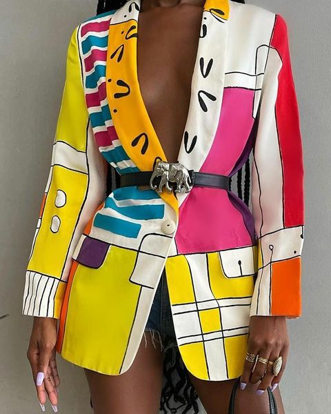 

ethnic clothing african clothes for women spring autumn long sleeve printing polyester blazers, Red