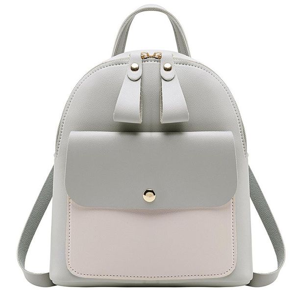 

backpack small pu leather multifunctional fashion ladies shoulder travel youth solid color school bag mini