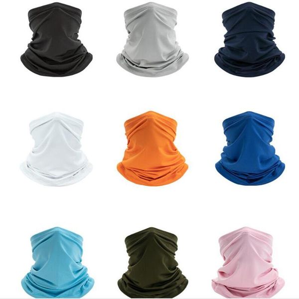

style camping hiking scarves cycling sports bandana fishing magic ice silk headscarves men women neck tube scarf caps & masks, Black