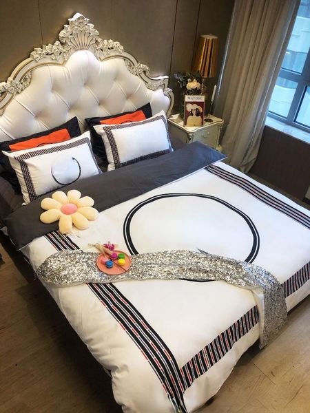 

bedding sets pure cotton brushed ab version four-piece duvet cover bedspread european style white tide brand model room