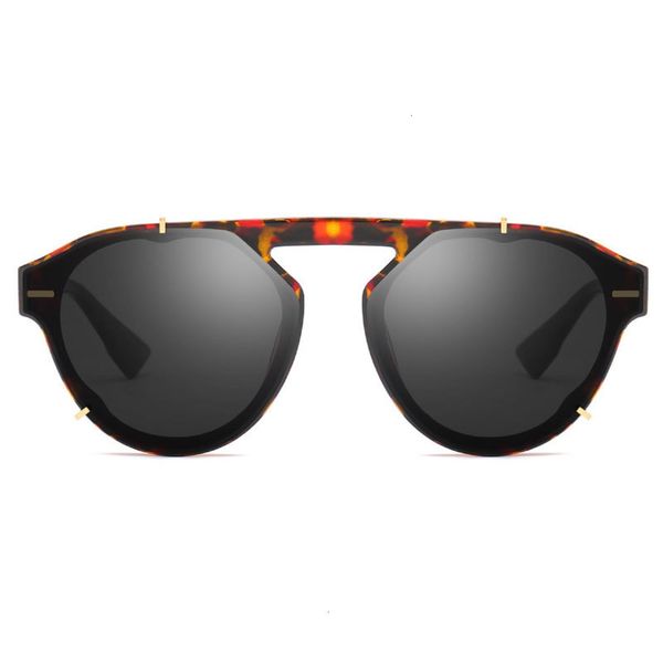 

fashionable sun frames european american classic fashion round models nailed polygon high-end men and women sunglasses, Black